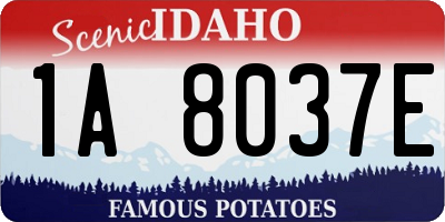 ID license plate 1A8037E