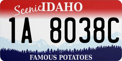 ID license plate 1A8038C