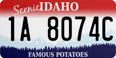 ID license plate 1A8074C
