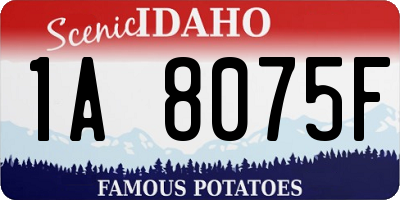 ID license plate 1A8075F