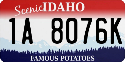 ID license plate 1A8076K