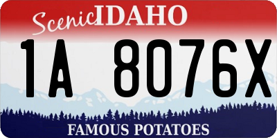 ID license plate 1A8076X