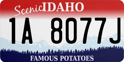 ID license plate 1A8077J