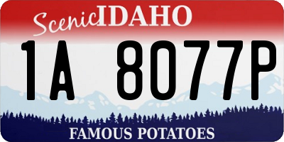 ID license plate 1A8077P