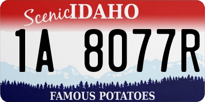 ID license plate 1A8077R