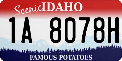 ID license plate 1A8078H
