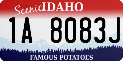 ID license plate 1A8083J