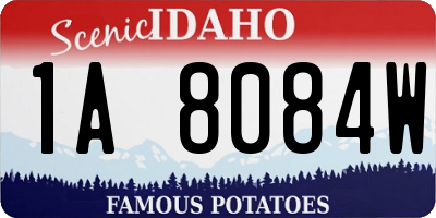 ID license plate 1A8084W