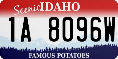 ID license plate 1A8096W