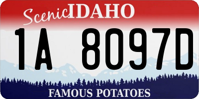 ID license plate 1A8097D