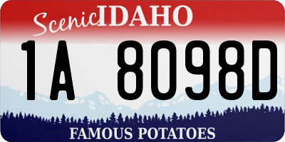 ID license plate 1A8098D