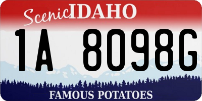ID license plate 1A8098G