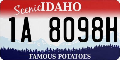 ID license plate 1A8098H