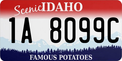 ID license plate 1A8099C