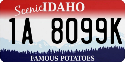 ID license plate 1A8099K