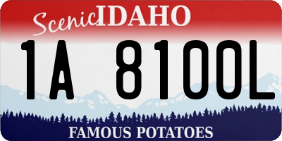 ID license plate 1A8100L