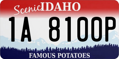ID license plate 1A8100P