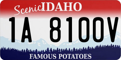 ID license plate 1A8100V