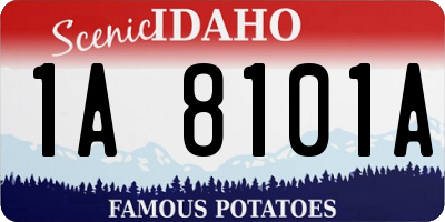 ID license plate 1A8101A