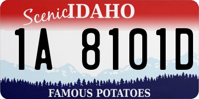 ID license plate 1A8101D