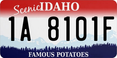 ID license plate 1A8101F