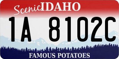 ID license plate 1A8102C