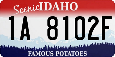 ID license plate 1A8102F