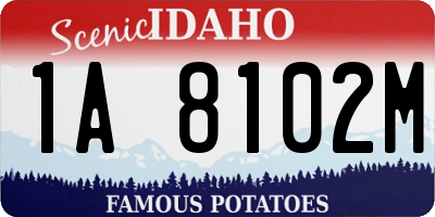 ID license plate 1A8102M
