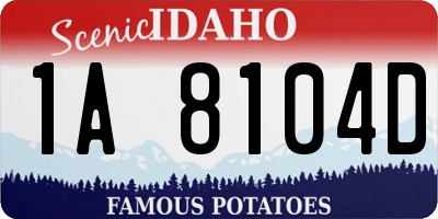 ID license plate 1A8104D
