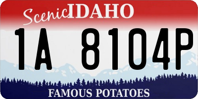 ID license plate 1A8104P