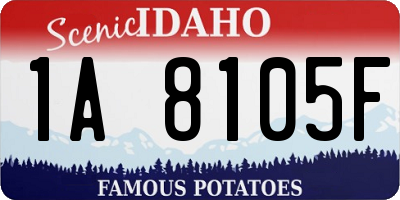 ID license plate 1A8105F