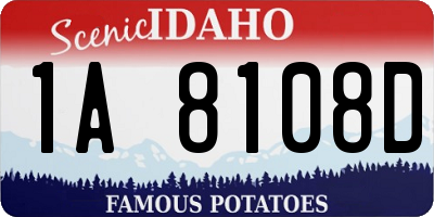 ID license plate 1A8108D