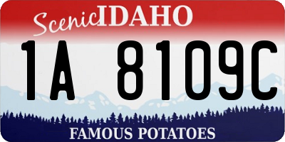 ID license plate 1A8109C