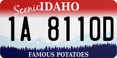ID license plate 1A8110D