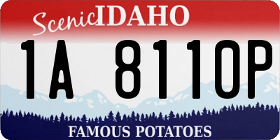 ID license plate 1A8110P