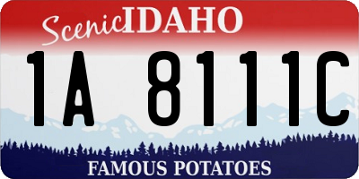 ID license plate 1A8111C
