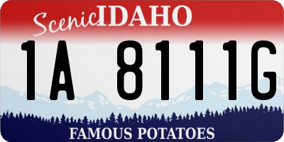 ID license plate 1A8111G