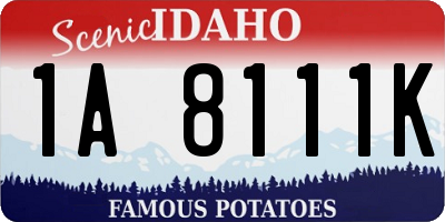 ID license plate 1A8111K