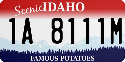 ID license plate 1A8111M
