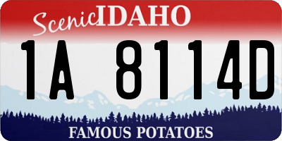ID license plate 1A8114D