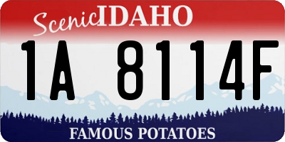 ID license plate 1A8114F