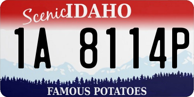 ID license plate 1A8114P