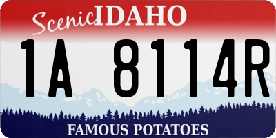 ID license plate 1A8114R