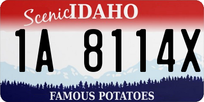 ID license plate 1A8114X