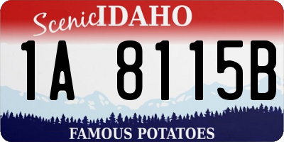 ID license plate 1A8115B