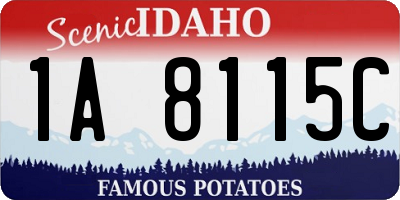 ID license plate 1A8115C