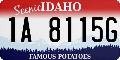 ID license plate 1A8115G