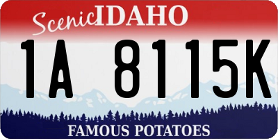 ID license plate 1A8115K