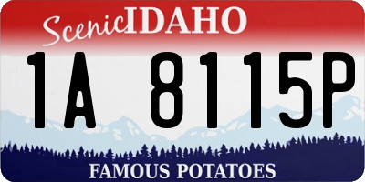 ID license plate 1A8115P