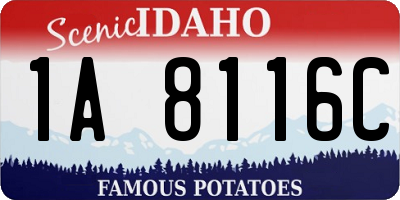 ID license plate 1A8116C